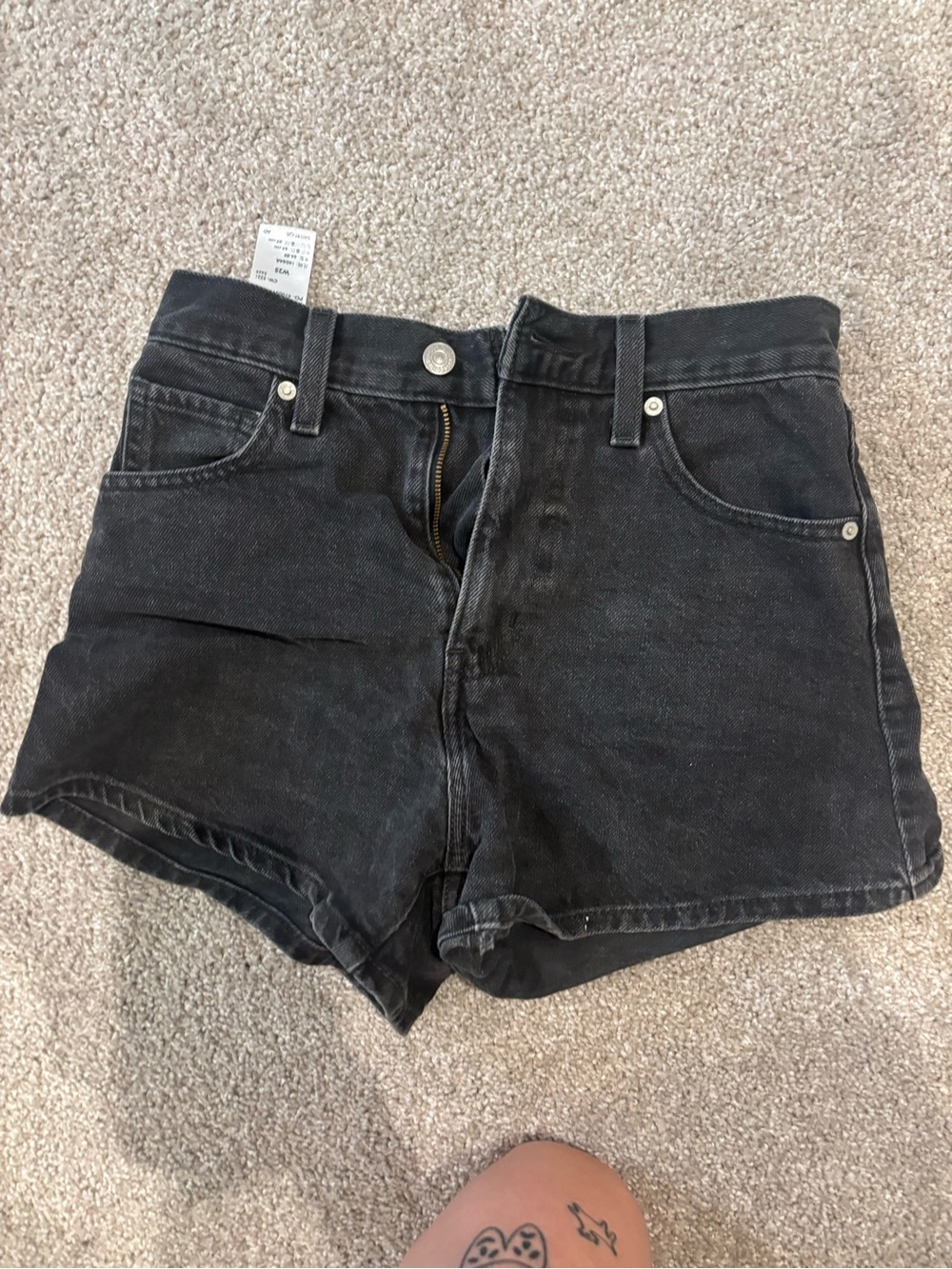 Levi's Black High-Rise Denim Shorts